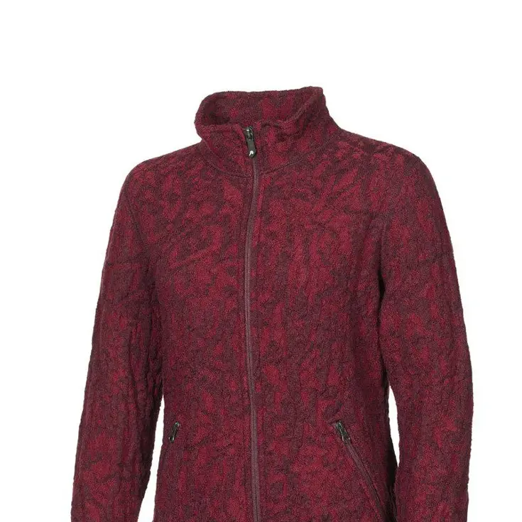 Dames wollen full-zip vest Tuva Jaquard