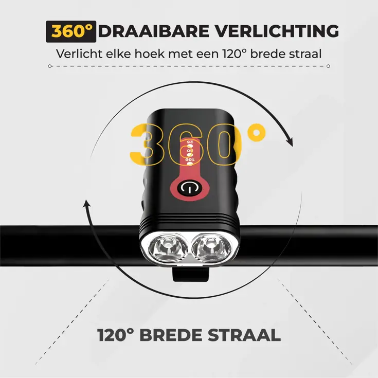 Fietsverlichting set 2400 lumen