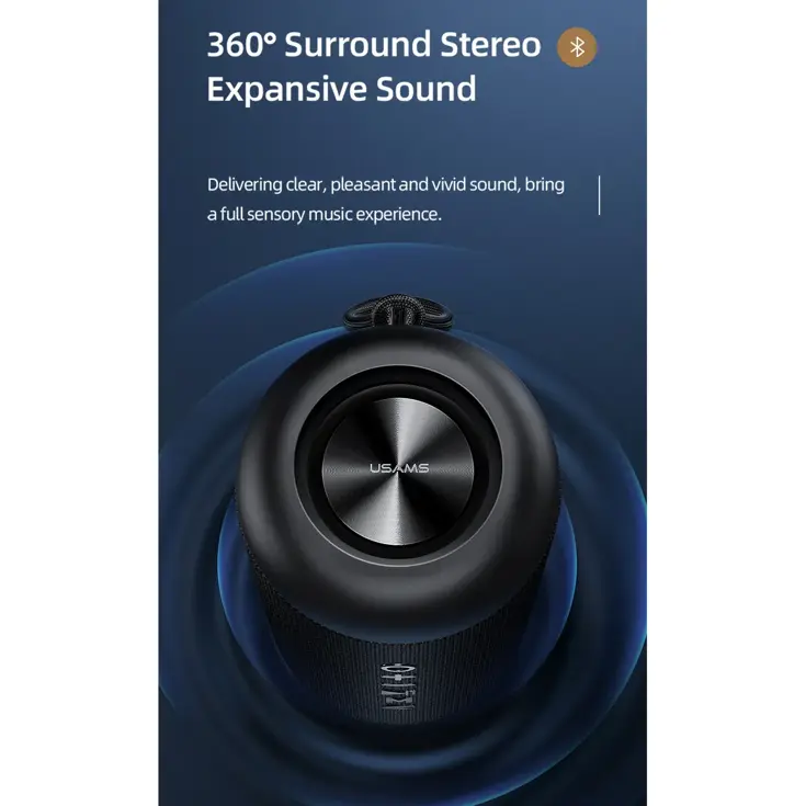 Draagbare Draadloze Speaker - Zwart - USAMS