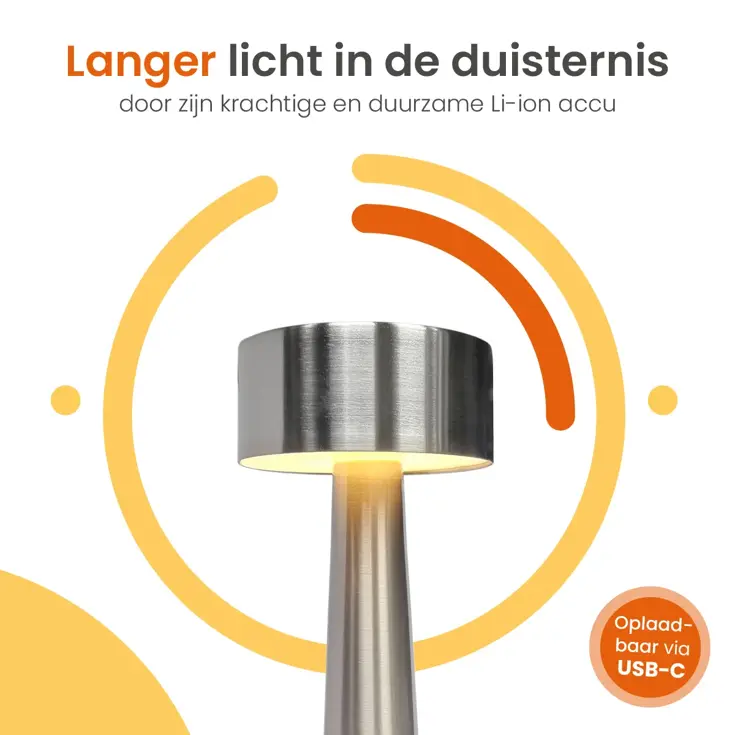 Classic Tafellamp Oplaadbaar - 21cm - LED