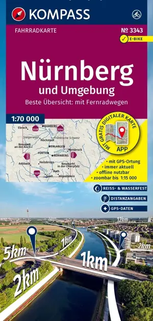 Fietskaart FK 3343 Nürnberg