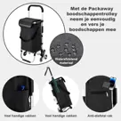 Packaway 40L boodschappentrolley met trapwielen