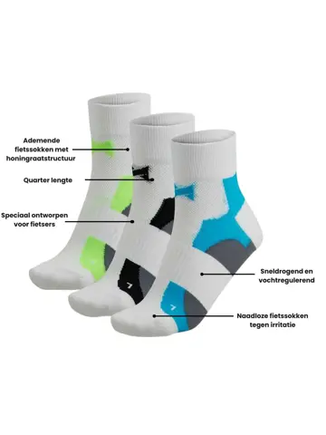 3 paar - Quarter - Fietssokken