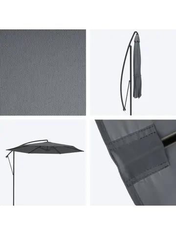 Zweefparasol – 300cm – Donkergrijs