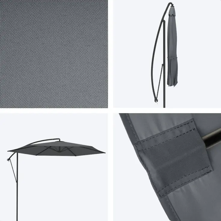 Zweefparasol – 300cm – Donkergrijs