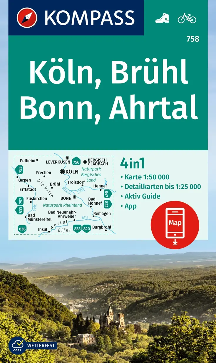 Wandelkaart WK758 Köln - Brühl - Bonn