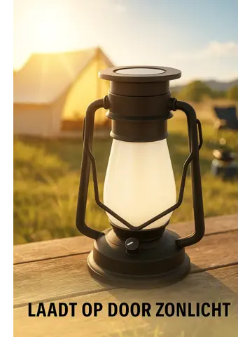 Tafellamp Solar - Zwarte Campinglamp -