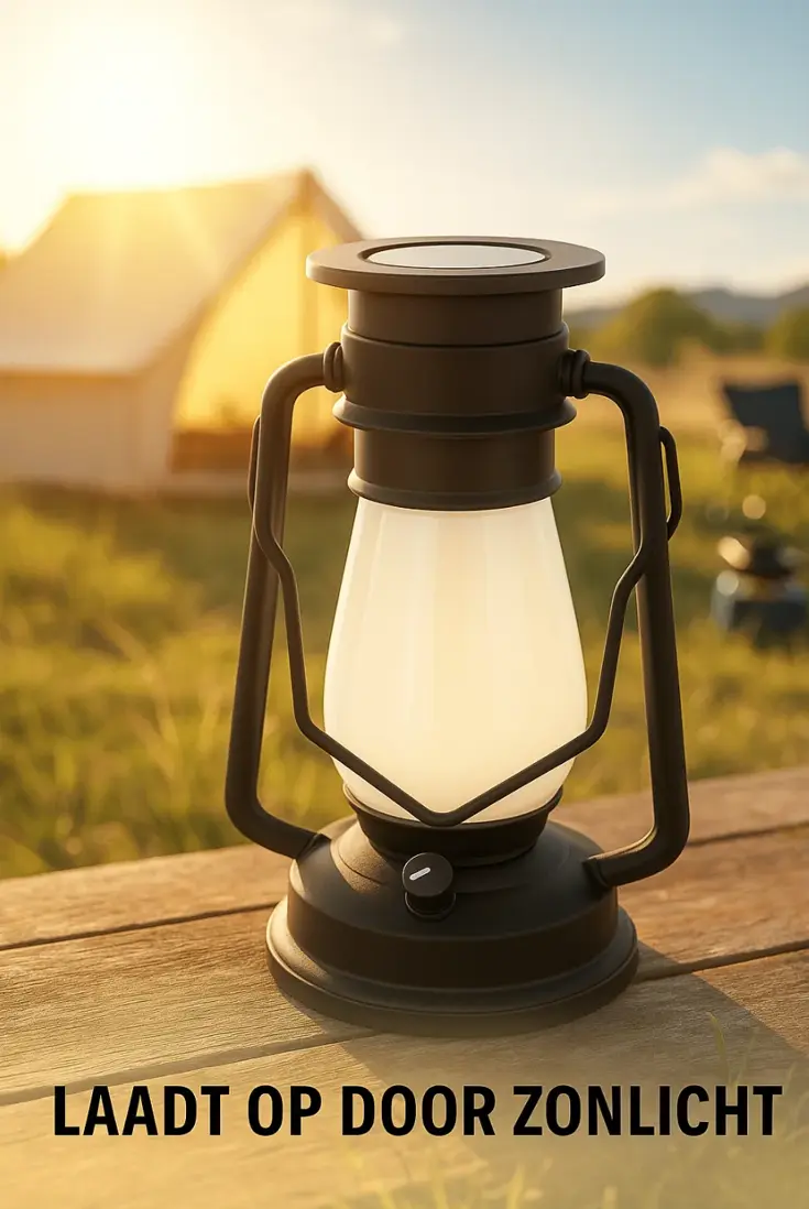 Tafellamp Solar - Zwarte Campinglamp -
