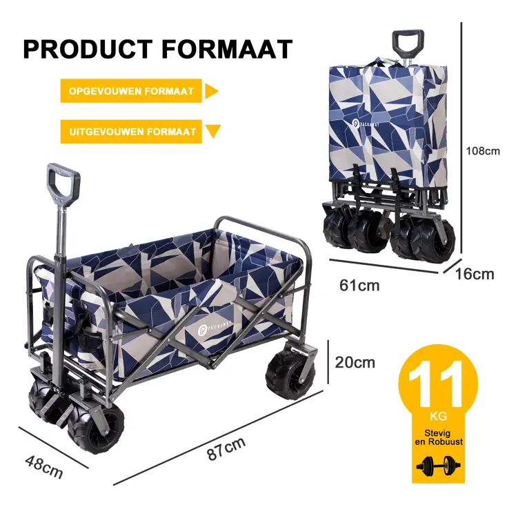 Packaway Opvouwbare Bolderkar 80KG – Pastel