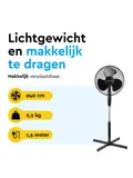 Statiefventilator 40 cm – verstelbaar – 3 standen