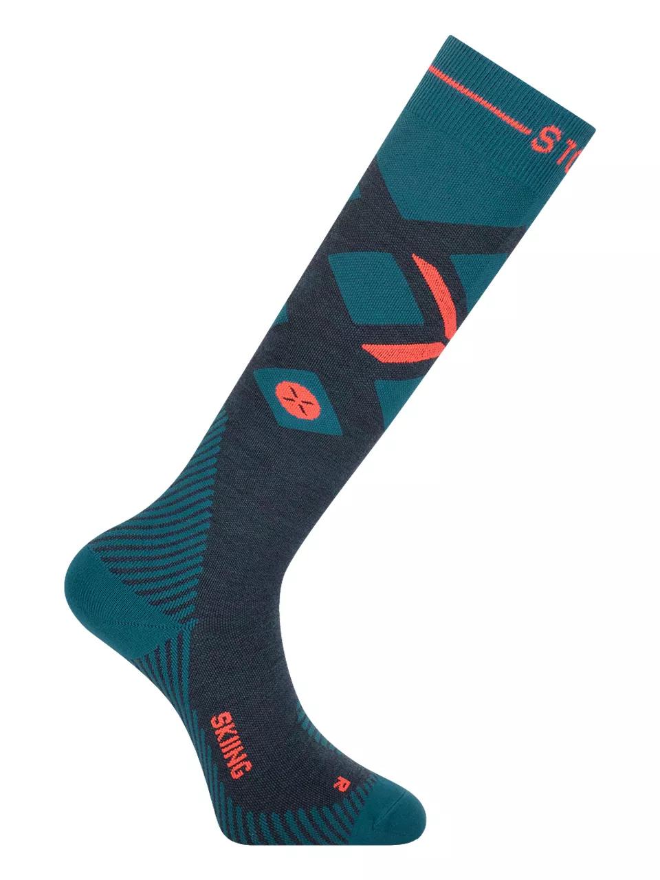 STOX Ski compressiesokken heren  Petrol   43-46