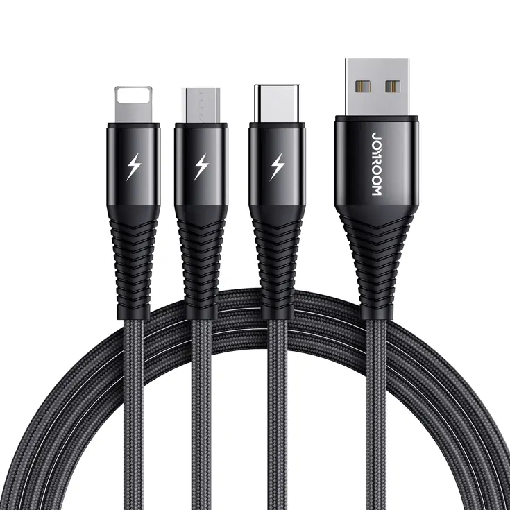 3-in-1 Kabel - 1.2m - Zwart - Joyroom