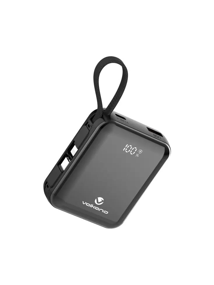 Powerbank 10.000 mAh met ingebouwde kabels