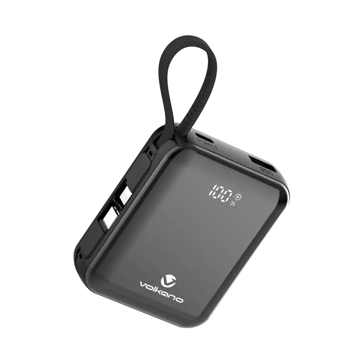 Powerbank 10.000 mAh met ingebouwde kabels