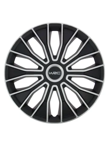 WRC Wieldoppen 16" - zwart/zilver 4 stuks