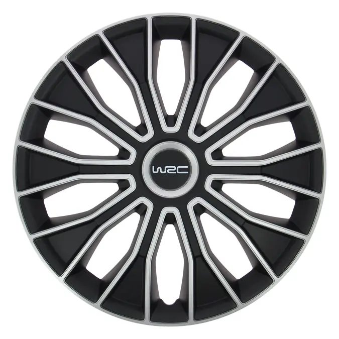 WRC Wieldoppen 15" - zwart/zilver 4 stuks