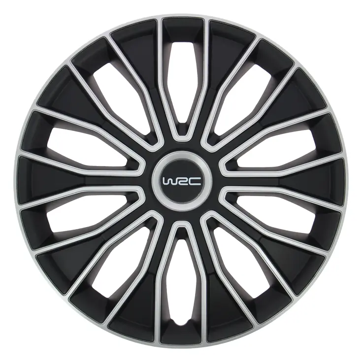 WRC Wieldoppen 13" - zwart/zilver 4 stuks