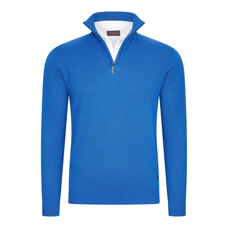 Heren Mock Zip Pullover Cappuccino Italia