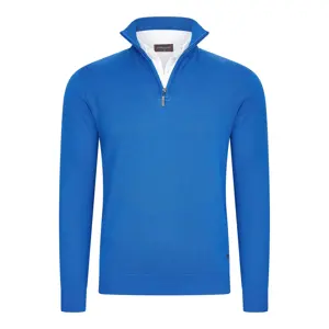 Heren Mock Zip Pullover Cappuccino Italia