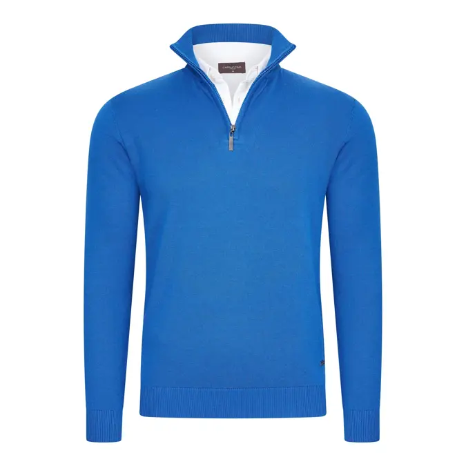 Heren Mock Zip Pullover Cappuccino Italia