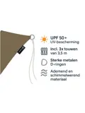 Schaduwdoek driehoekig 3x3x3 m - UV werend