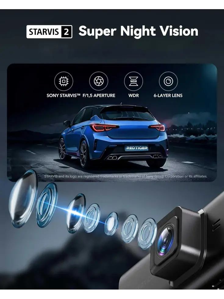 F7NT Touch 4K Touch Wifi GPS 2CH 64gb dashcam
