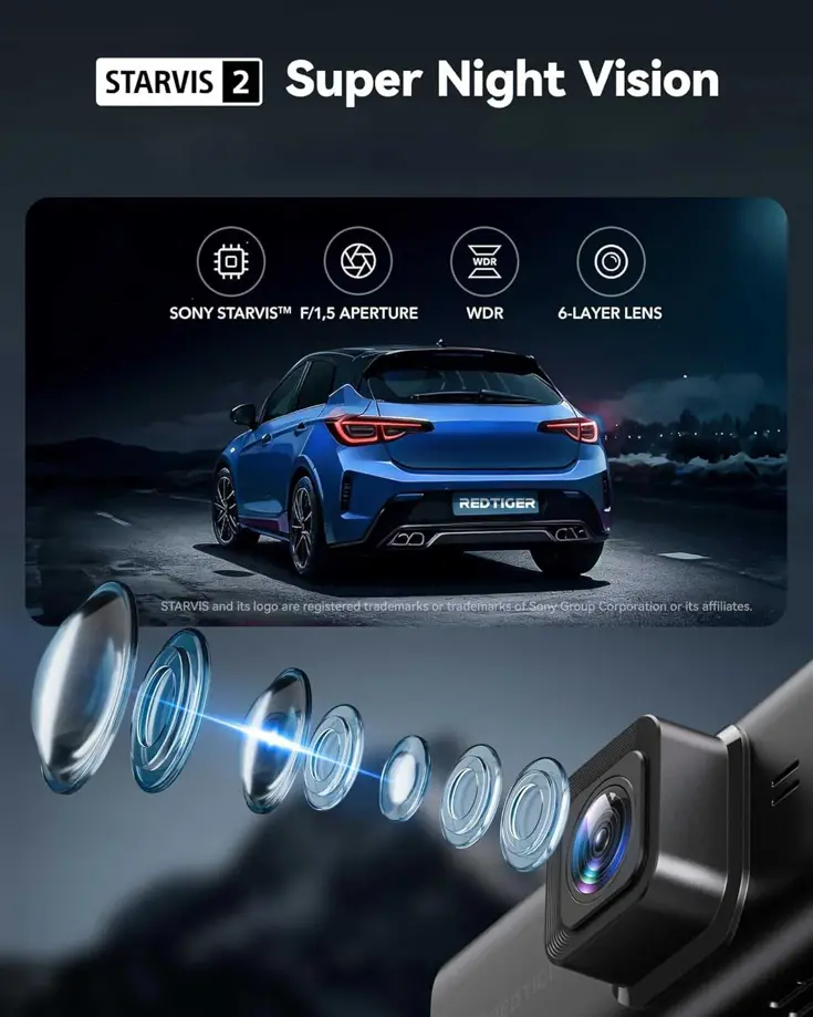 F7NT Touch 4K Touch Wifi GPS 2CH 64gb dashcam