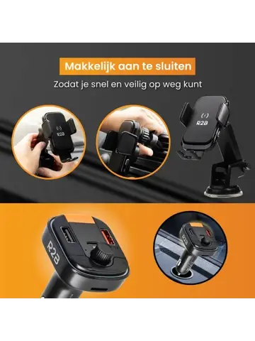 Telefoonhouder Auto Oplader + FM Transmitter