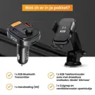 Telefoonhouder Auto Oplader + FM Transmitter