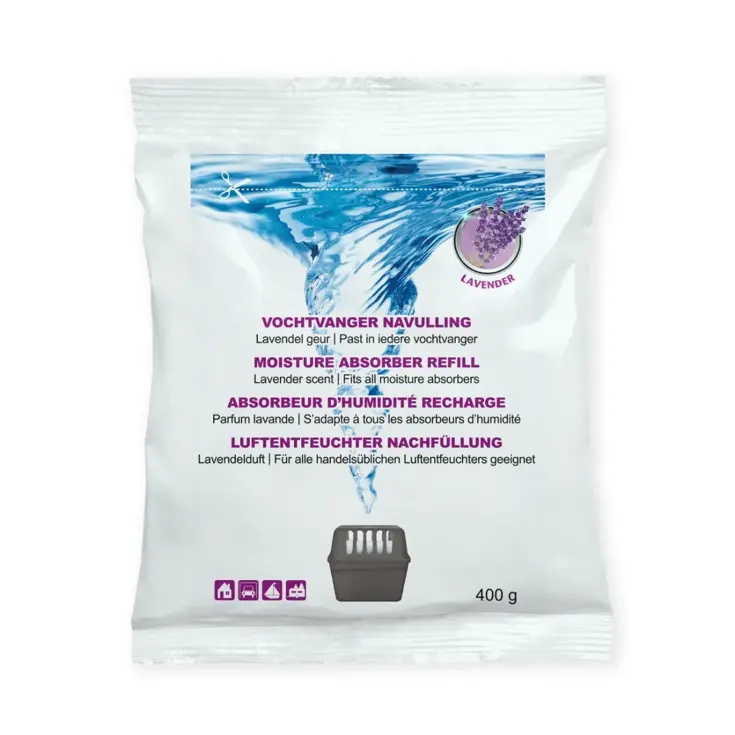 Vochtvanger navulling - 12x - 400 gram - lavendel