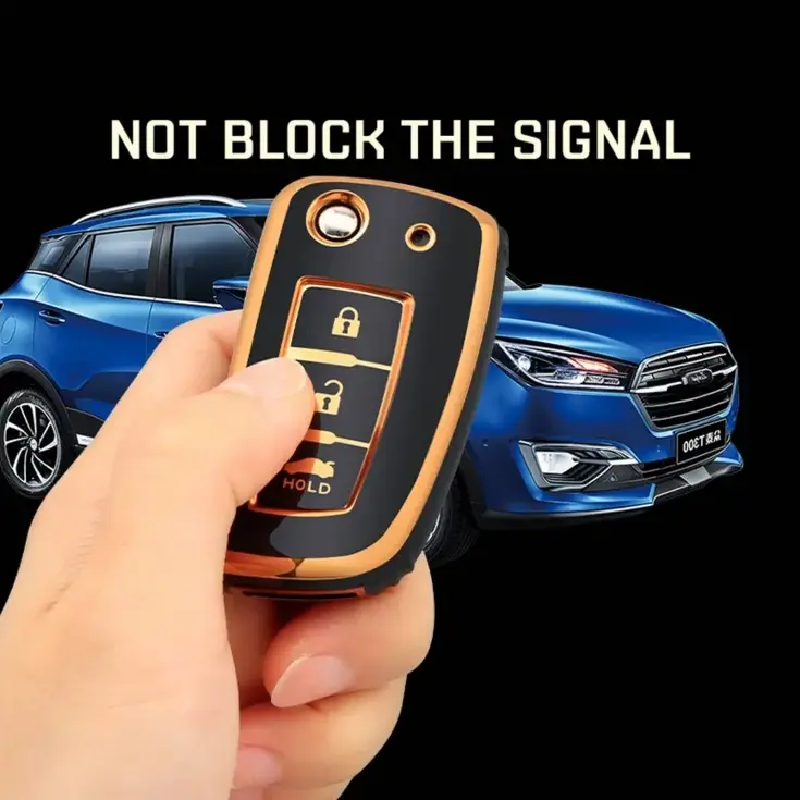 TPU Sleutelhoesje voor Nissan goud B3B
