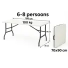 HEM Campingtafel inklapbaar 180x70 cm - White
