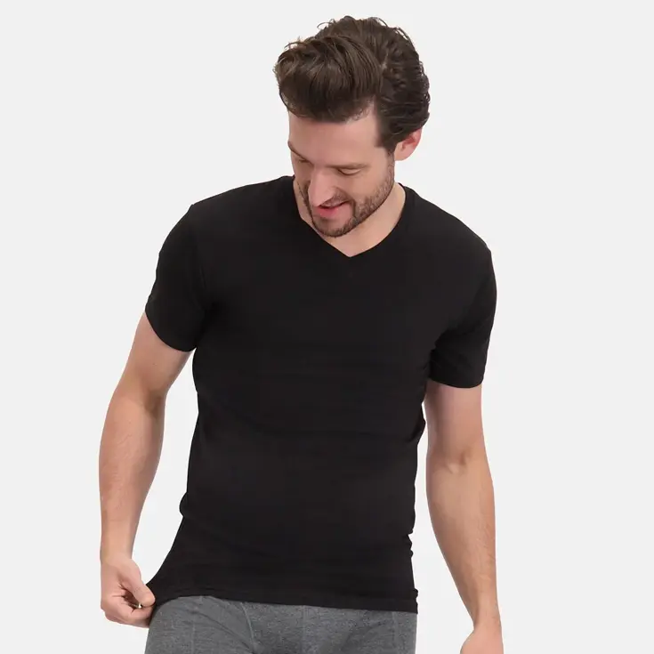 VELO - 2 V-hals T-shirts Bamboo Basics