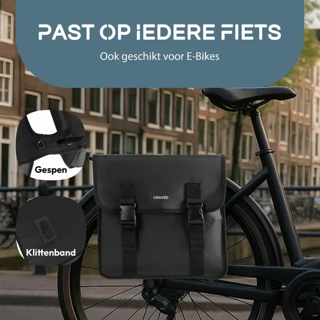 Craved Dubbele Fietstassen - 40 Liter