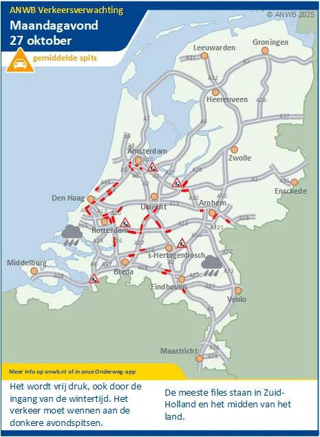 De avondspits is vrij druk, ook door de ingang van de wintertijd.