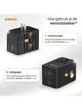 Universele Wereldstekker met kabel - 70W