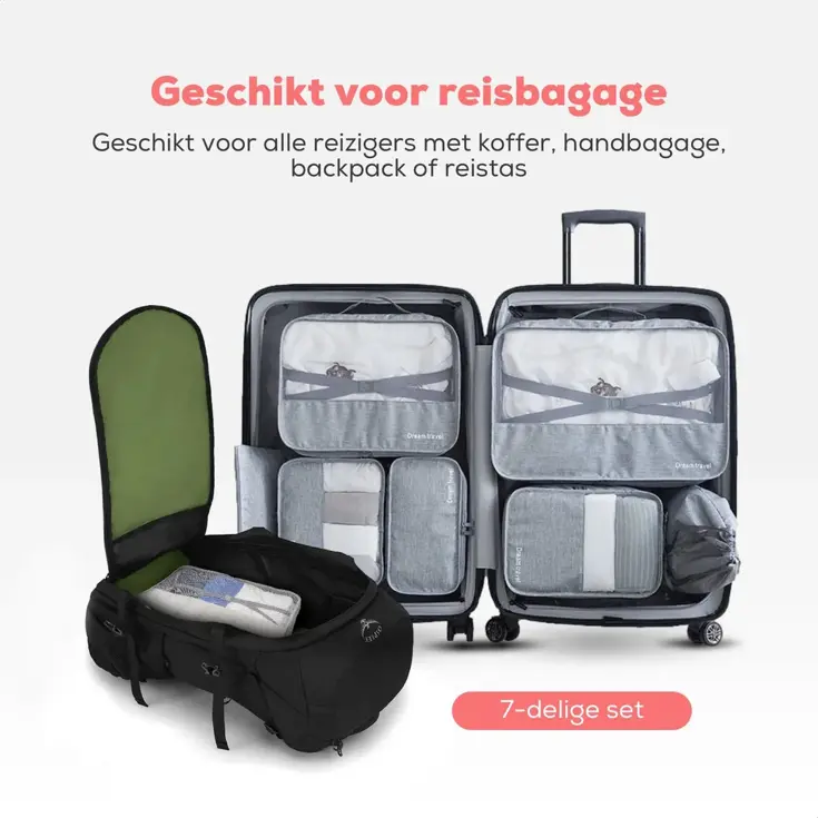 Packing cubes  7 stuks  complete set