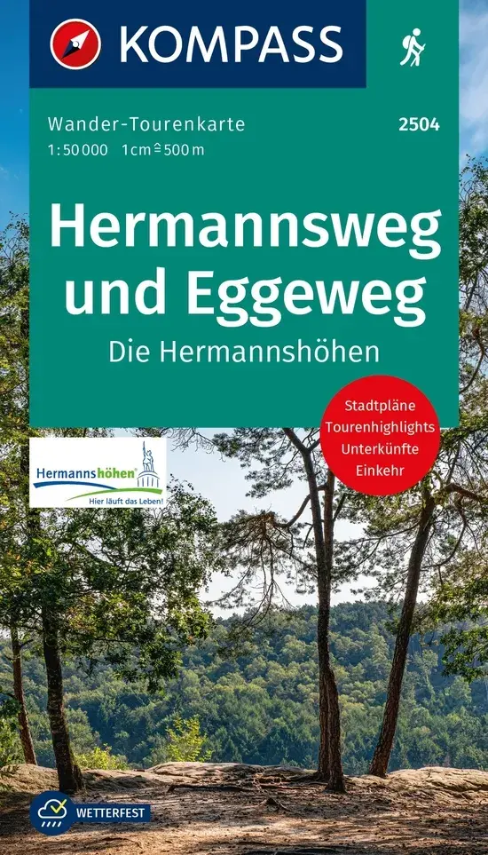 Wander-Tourenkarte 2504 Hermannsweg & Eggeweg