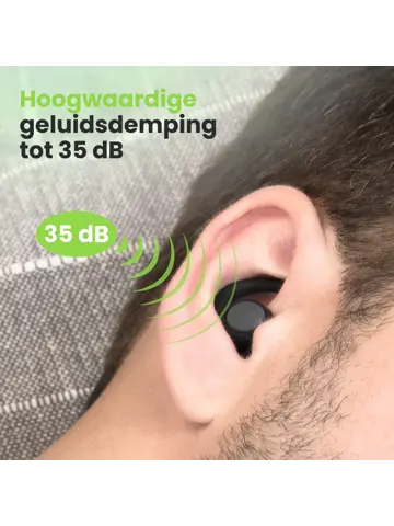 Reis/Slaap oordoppen - 2 Paar (M&L) - Zwart