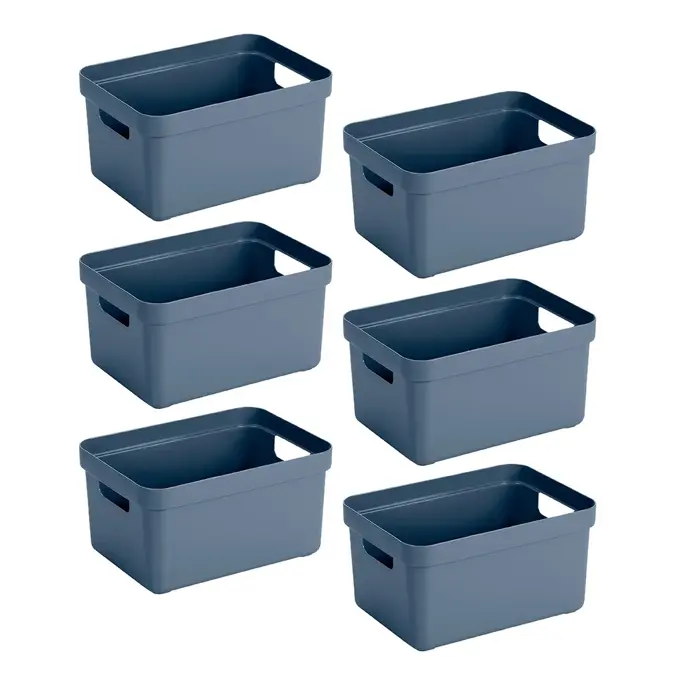 Sigma home - Opbergbox - 5L blauw - 6-delig