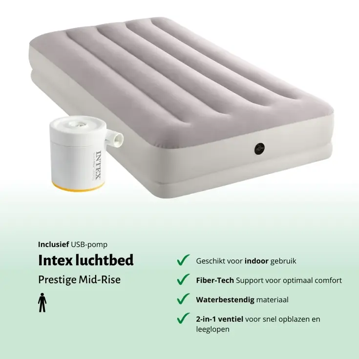 Luchtbed - Intex - 1P - 99x191 +Pomp