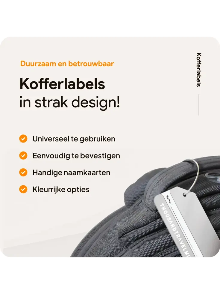 Aluminium kofferlabels – 4 stuks – Zilver