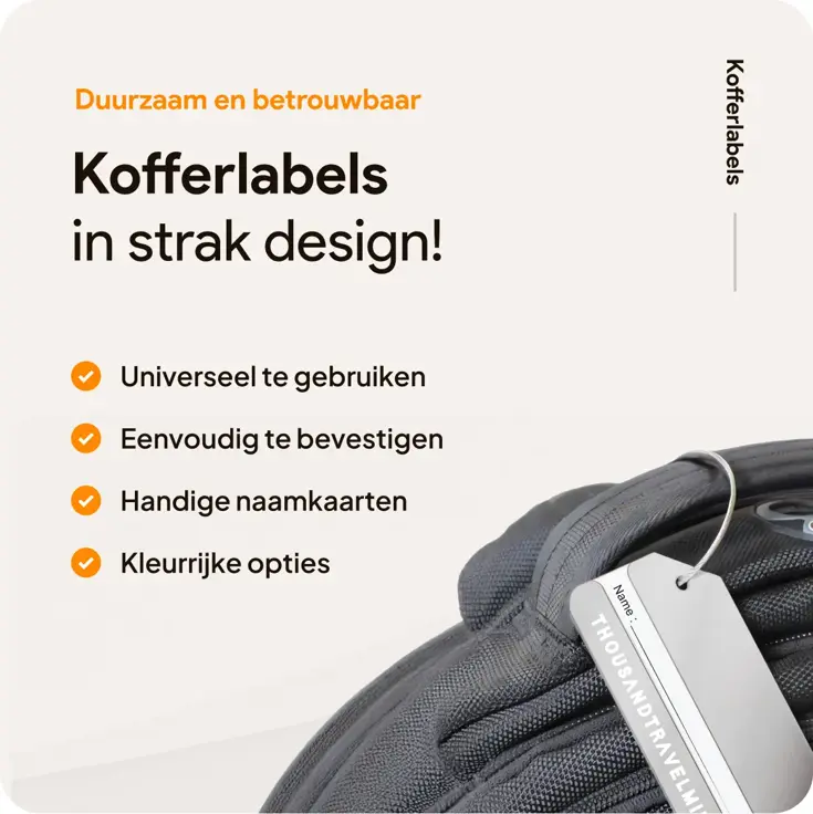 Aluminium kofferlabels – 4 stuks – Zilver