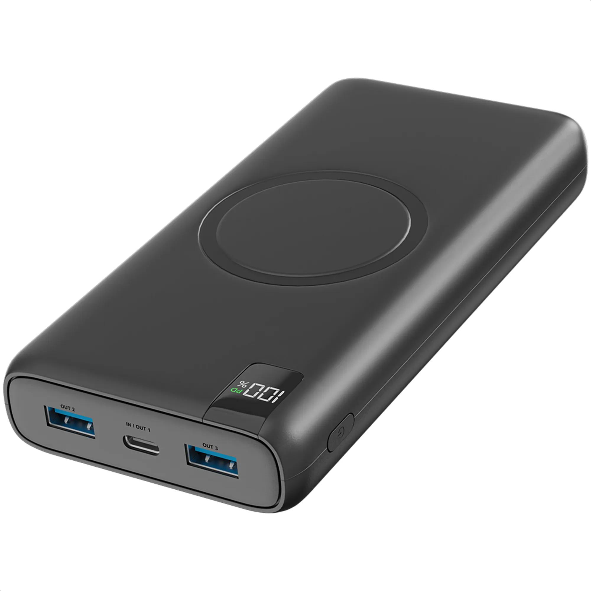 Strex  Powerbank met Draadloze Qi Lader  Zwart