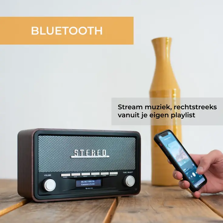 Stereo DAB+/FM radio Bluetooth Alarmfunctie