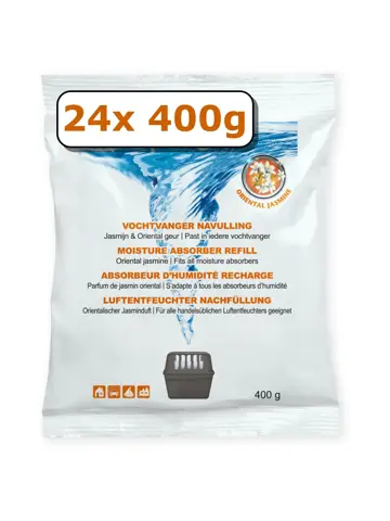 Vochtvanger navulling - 24x - 400 gram - jasmijn