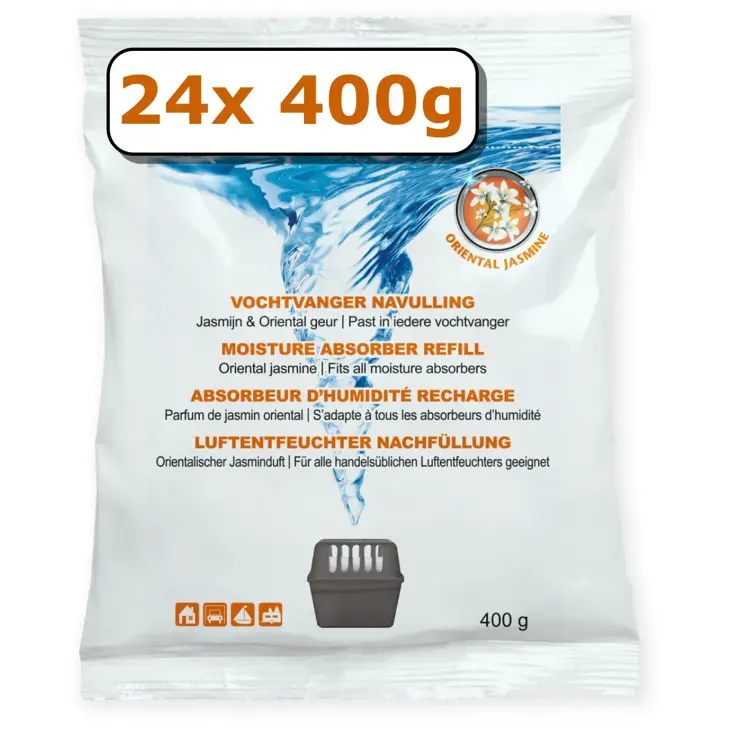 Vochtvanger navulling - 24x - 400 gram - jasmijn