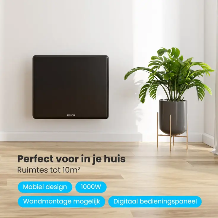 Convectorkachel – 1000 Watt – Zwart