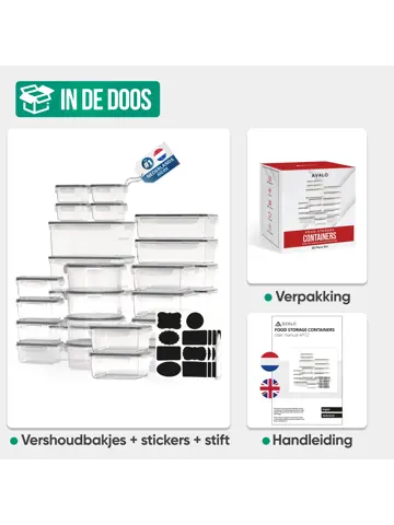 Vershoudbakjes Plastic - 30 Delig