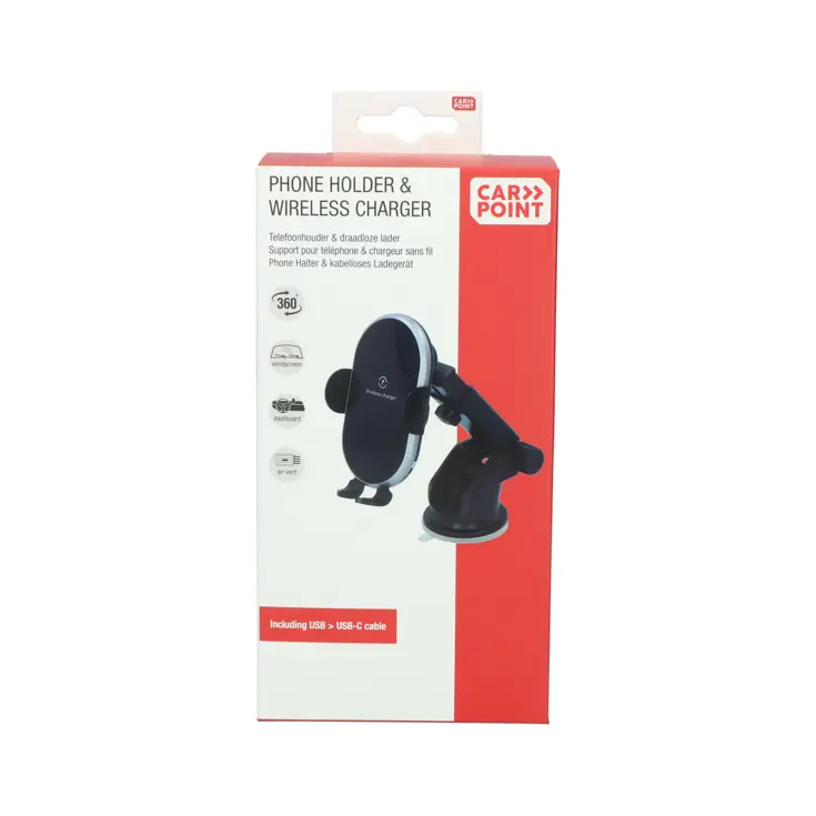 3-in-1 Smartphone Houder met Draadloze Qi Lader